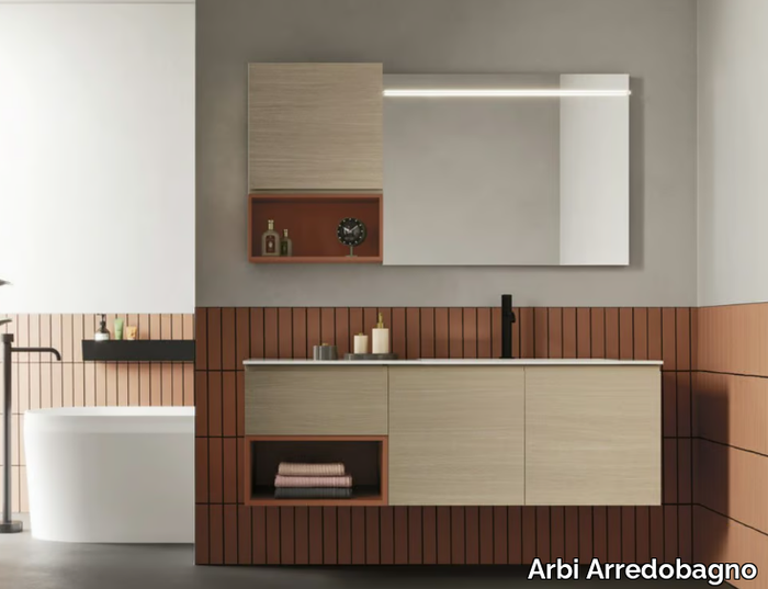 HO.ME PLUS 16 - Single wall-mounted vanity unit with drawers _ Arbi Arredobagno