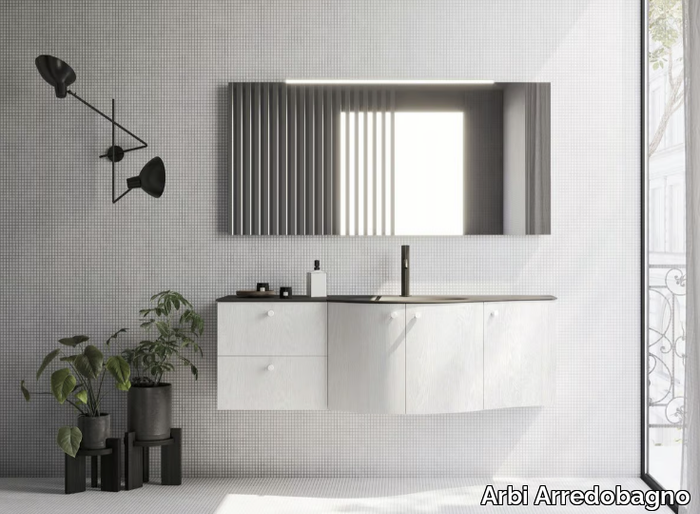 HO.ME PLUS 18 - Single wall-mounted vanity unit with mirror _ Arbi Arredobagno