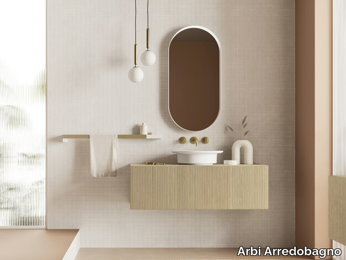 LUXOR 01 - Single wall-mounted vanity unit with drawers _ Arbi Arredobagno