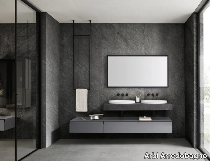 SKY U Special 02 - Double vanity unit with integrated washbasin _ Arbi Arredobagno