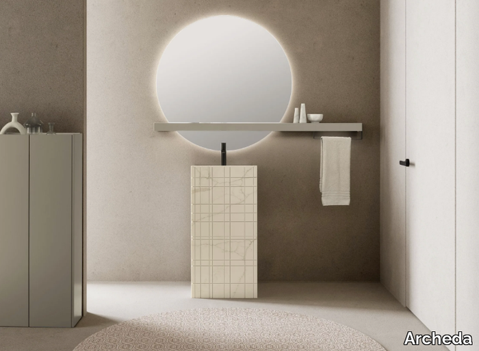 ZEUS - Freestanding single Okite® washbasin _ Archeda