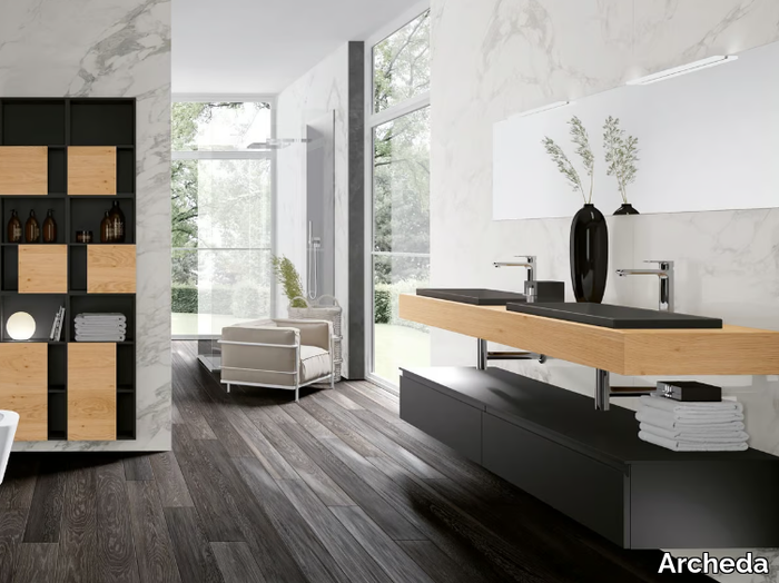 GOLA 10 - Double wooden vanity unit _ Archeda