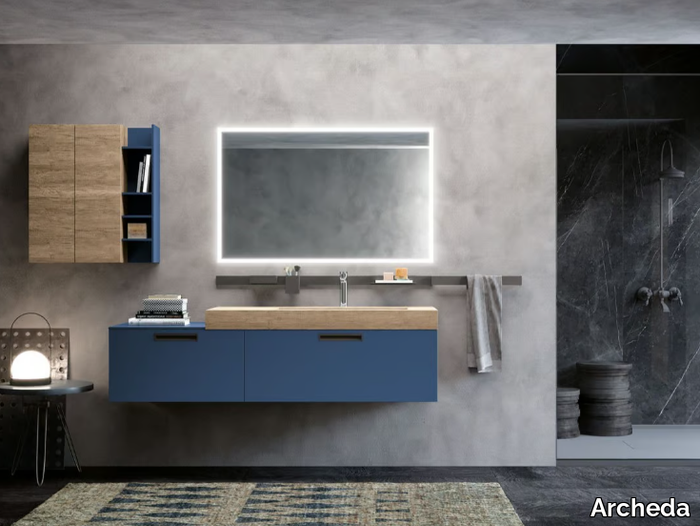 ESSENZE 01 - Wall-mounted vanity unit with drawers _ Archeda