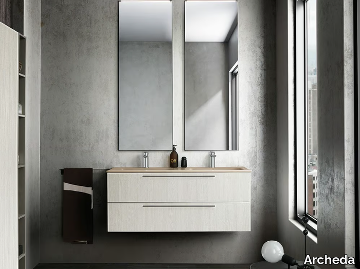 LIGHT 09 - Double wall-mounted vanity unit with drawers _ Archeda