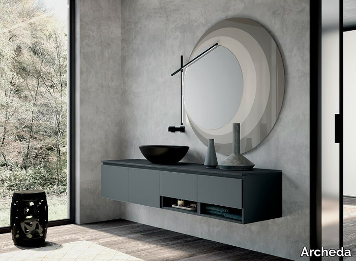 MODULO 01 - Wall-mounted vanity unit with drawers _ Archeda