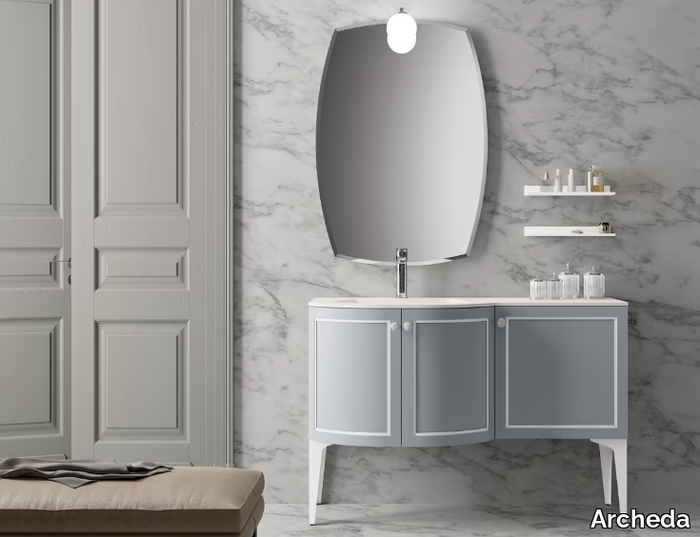 SETA 11 - Wooden vanity unit with mirror _ Archeda