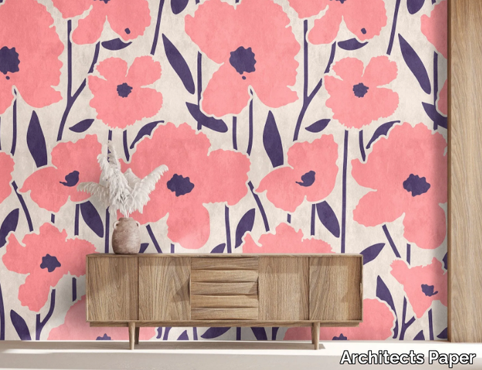 FLOWER MARKET - Washable nonwoven wallpaper with floral pattern _ Architects Paper