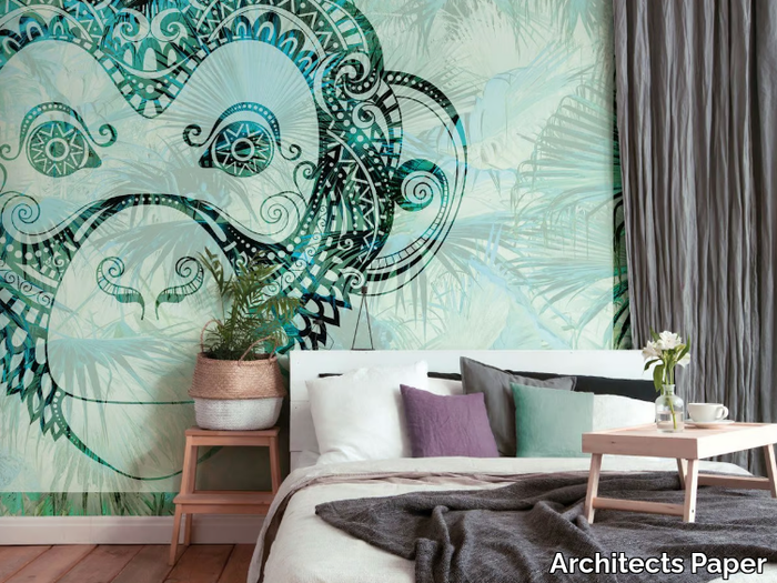 MONKEY PATTERN - Washable nonwoven wallpaper _ Architects Paper