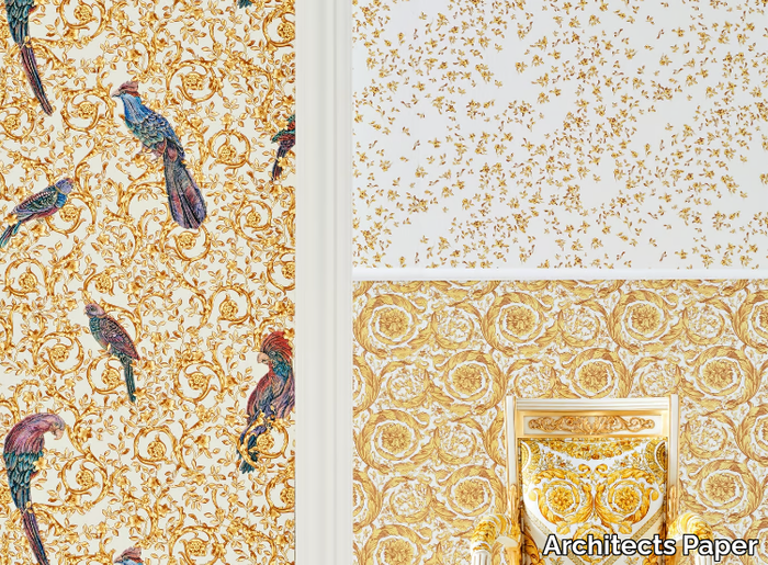 BAROCCO BIRDS - Nonwoven wallpaper with floral pattern _ Architects Paper