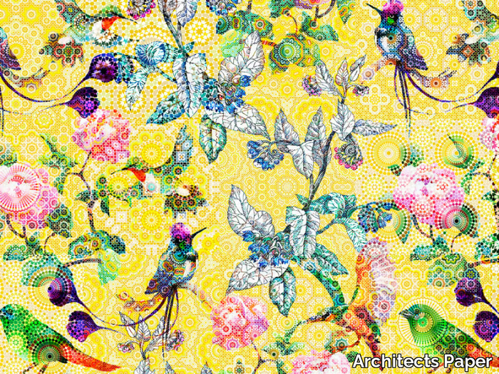 EXOTIC MOSAIC - Digital printing wallpaper with floral pattern _ Architects Paper