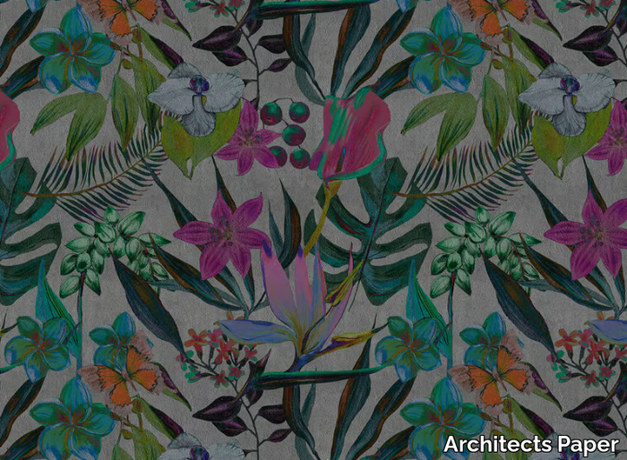 EXOTIC NIGHT - Digital printing wallpaper with floral pattern _ Architects Paper