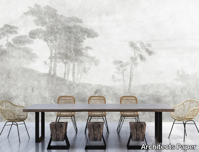 ROMANTIC GROOVE - Washable landscape nonwoven wallpaper _ Architects Paper