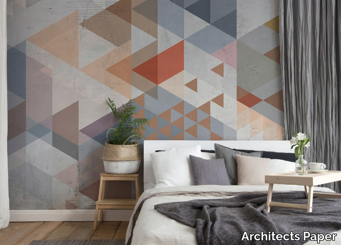 VINTAGE TRIANGLE - Geometric washable nonwoven wallpaper _ Architects Paper