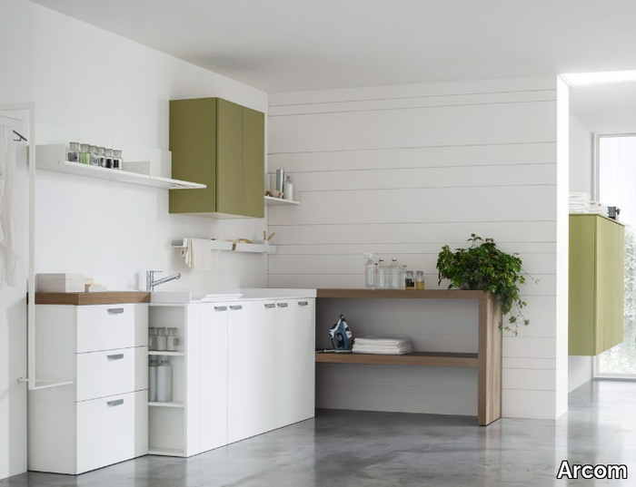 I_WASH - COMPOSITION 11 - Wooden laundry room cabinet _ Arcom