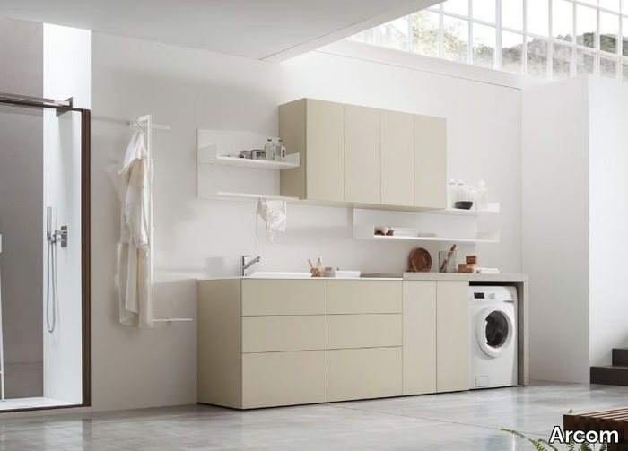 I_WASH - COMPOSITION 04 - Wooden laundry room cabinet _ Arcom