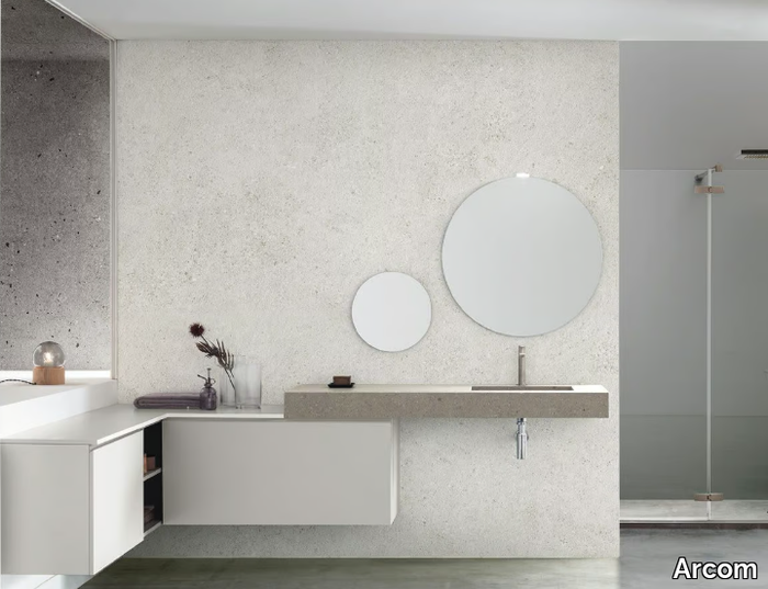 POLLOCK - COMPOSIZIONE 80 - Wooden vanity unit with mirror _ Arcom