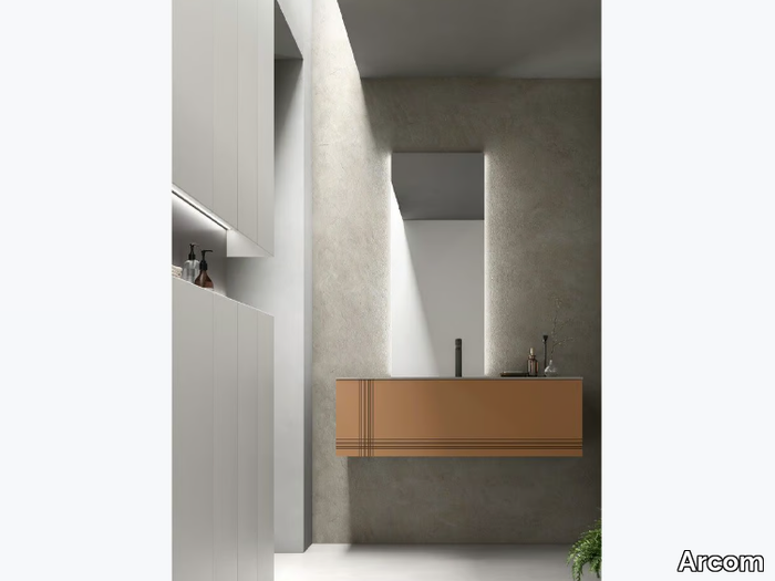 POLLOCK TRAME - COMPOSITION 105 - Wall-mounted vanity unit with drawers _ Arcom