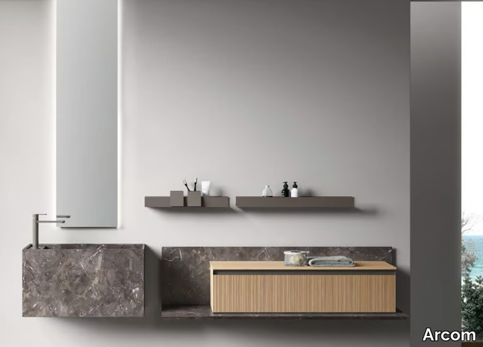 RAIL - COMPOSITION GOLA 12 - Single wall-mounted vanity unit with drawers _ Arcom