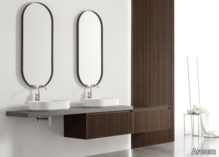 SHAPE - COMPOSITION 18 - Floor-standing wooden vanity unit with drawers _ Arcom