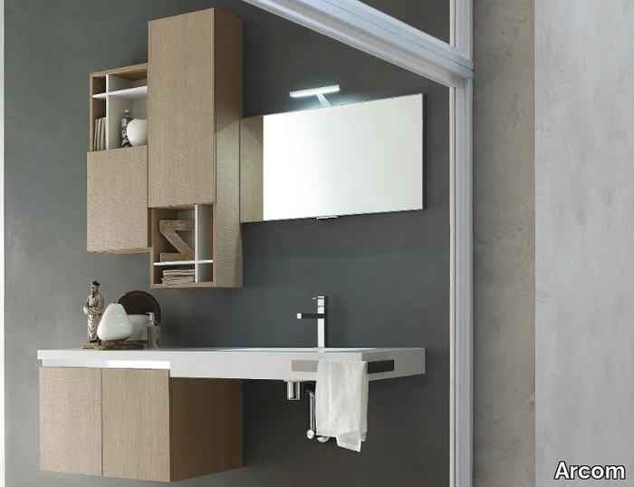 E.GÒ - COMPOSITION 20 - Oak bathroom cabinet / vanity unit _ Arcom