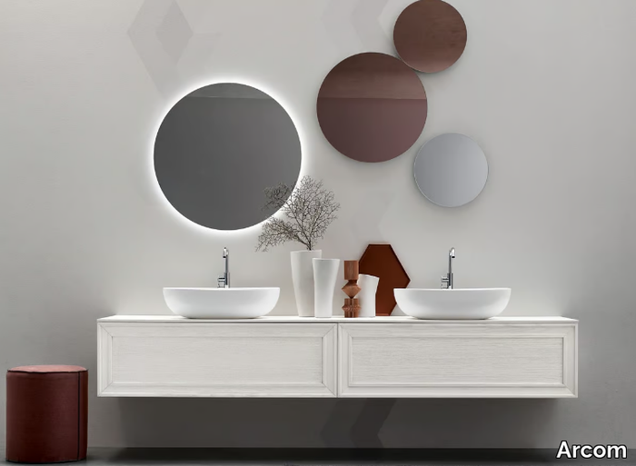 OPERA - COMPOSITION 02 - Wall-mounted wooden vanity unit with mirror _ Arcom