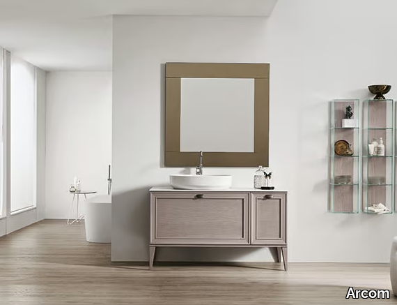 OPERA - COMPOSITION 05 - Wall-mounted wooden vanity unit with mirror _ Arcom