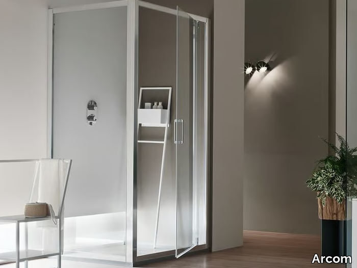 A6 - Corner glass shower cabin with pivot door _ Arcom