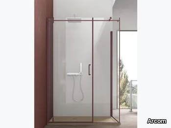 S6 - Corner rectangular shower cabin with pivot door _ Arcom