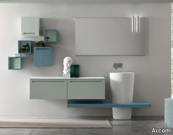 RUSH - COMPOSITION 29 - Single wall-mounted wooden vanity unit _ Arcom