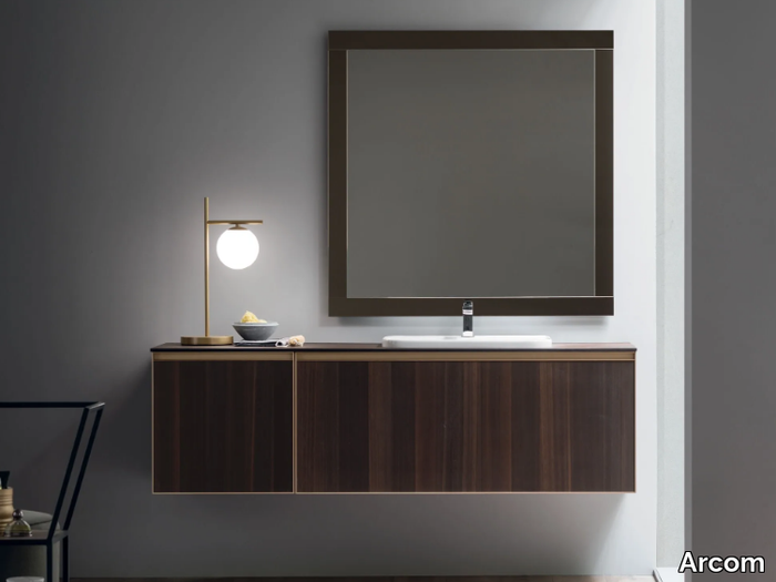 SHAPE - COMPOSITION 01 - Wall-mounted wooden vanity unit with drawers _ Arcom