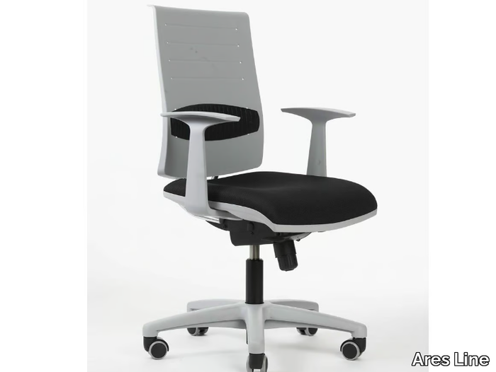 ZERO7 - Swivel office chair with castors with 5-Spoke base _ Ares Line