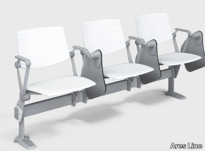 ZERO9 CONTRACT - Beam seating with writing tablet with tip-up seats _ Ares Line