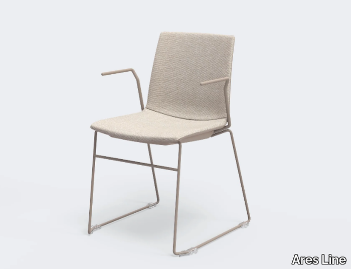 AIRA - Sled base upholstered chair with armrests _ Ares Line