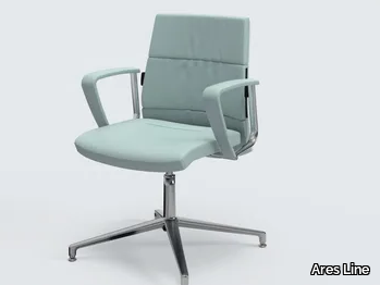 TRENDY FIRST CLASS - Swivel leather office chair with armrests _ Ares Line