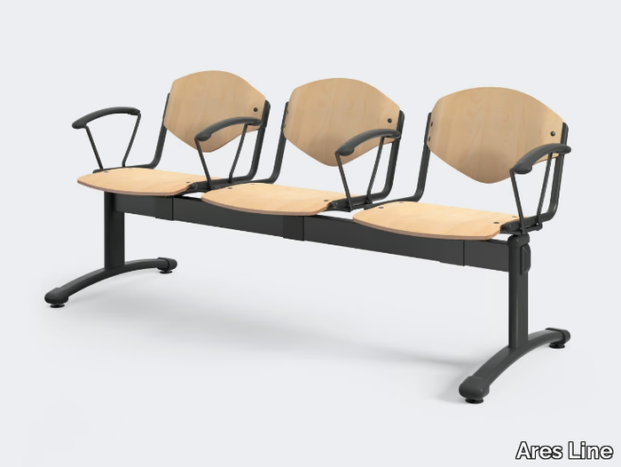 OMNIA CONTRACT - Beam seating with armrests _ Ares Line