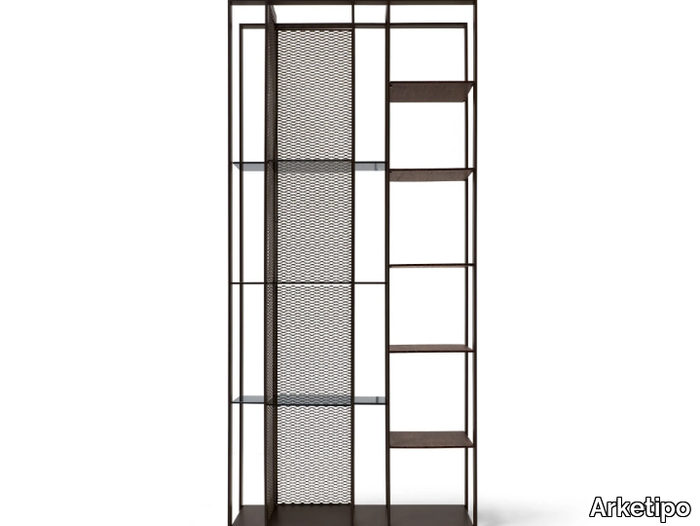 ELECTRA - Double-sided wooden and metal bookcase _ Arketipo