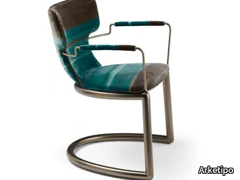 AMY - Cantilever fabric chair with armrests _ Arketipo