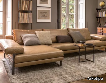 EGO - Sectional leather sofa _ Arketipo
