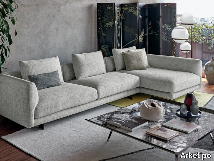 SELF CONTROL - Fabric sofa with chaise longue _ Arketipo