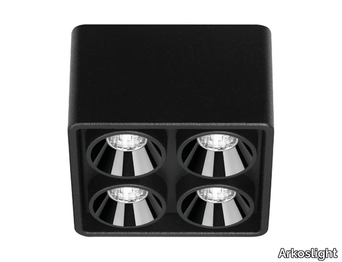 BLACK FOSTER MICRO SURFACE 2X2 - Multiple LED aluminium spotlight _ Arkoslight