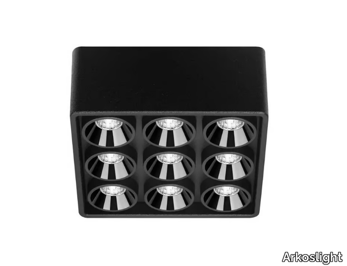 BLACK FOSTER MICRO SURFACE 3X3 - LED multiple aluminium spotlight _ Arkoslight