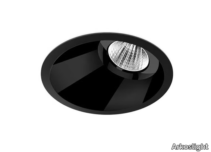 SHOT LIGHT M ASYMMETRIC - Recessed LED round aluminium spotlight _ Arkoslight