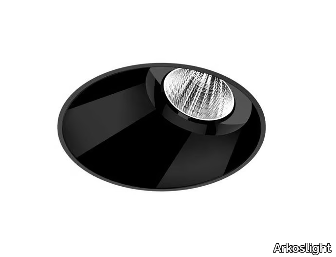 SHOT LIGHT M ASYMMETRIC TRIMLESS - Recessed LED round aluminium spotlight _ Arkoslight