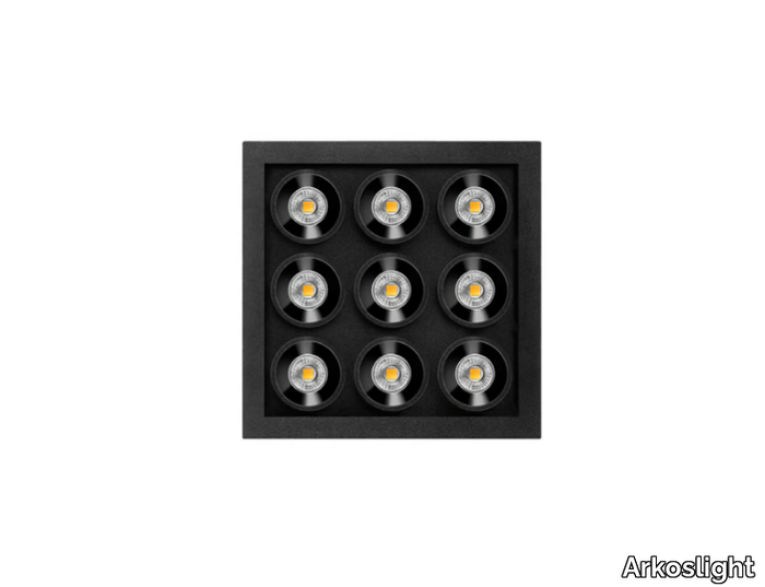 BLACK FOSTER MICRO RECESSED 3X3 - Recessed LED multiple aluminium spotlight _ Arkoslight