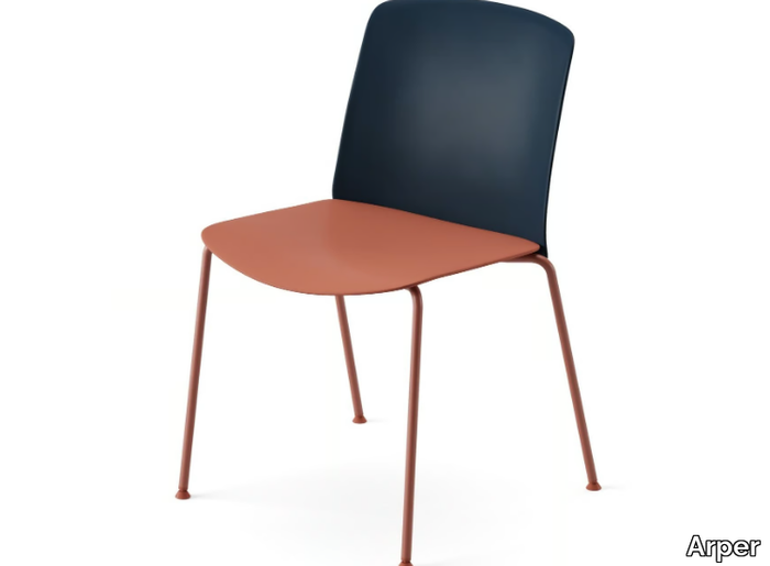 MIXU - Polypropylene and plywood stackable chair _ Arper