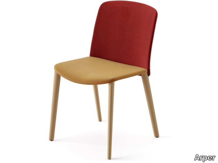 MIXU - Upholstered fabric chair with oak legs _ Arper