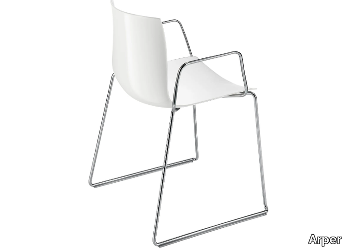 CATIFA 46 - Sled base chair with armrests _ Arper