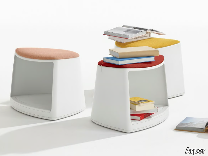 CILA GO - Stool with castors with storage space _ Arper