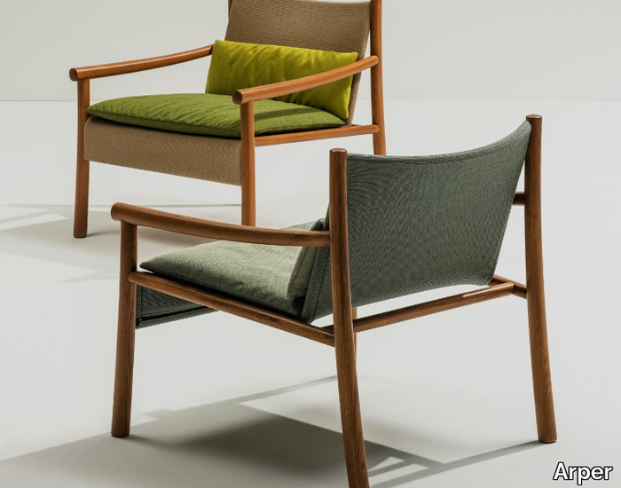 KATA - Garden armchair with armrests _ Arper