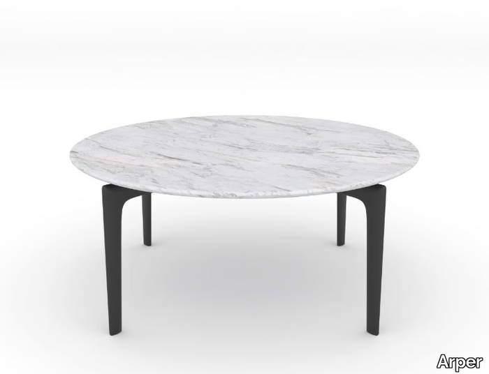 SAUL - Round marble coffee table _ Arper